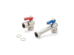 Set robinet cu bilă G1 de colț pt. distribuitor din inox (1 set = 2 robineți)